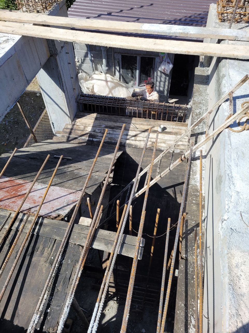 Staircase formwork during structural phase of Redline residential construction