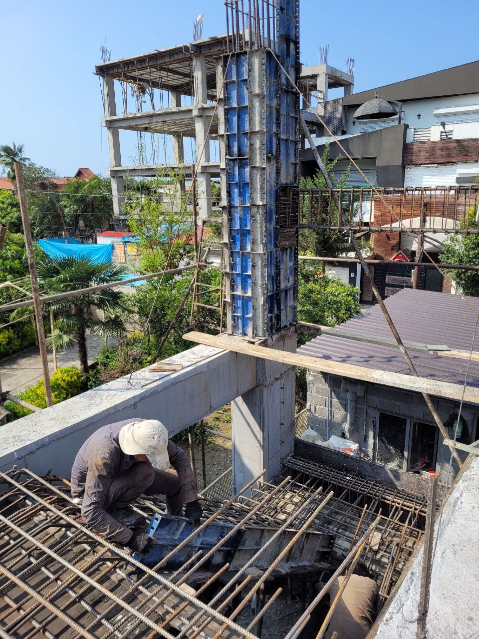 Progress of staircase formwork during structural works – Redline residential construction