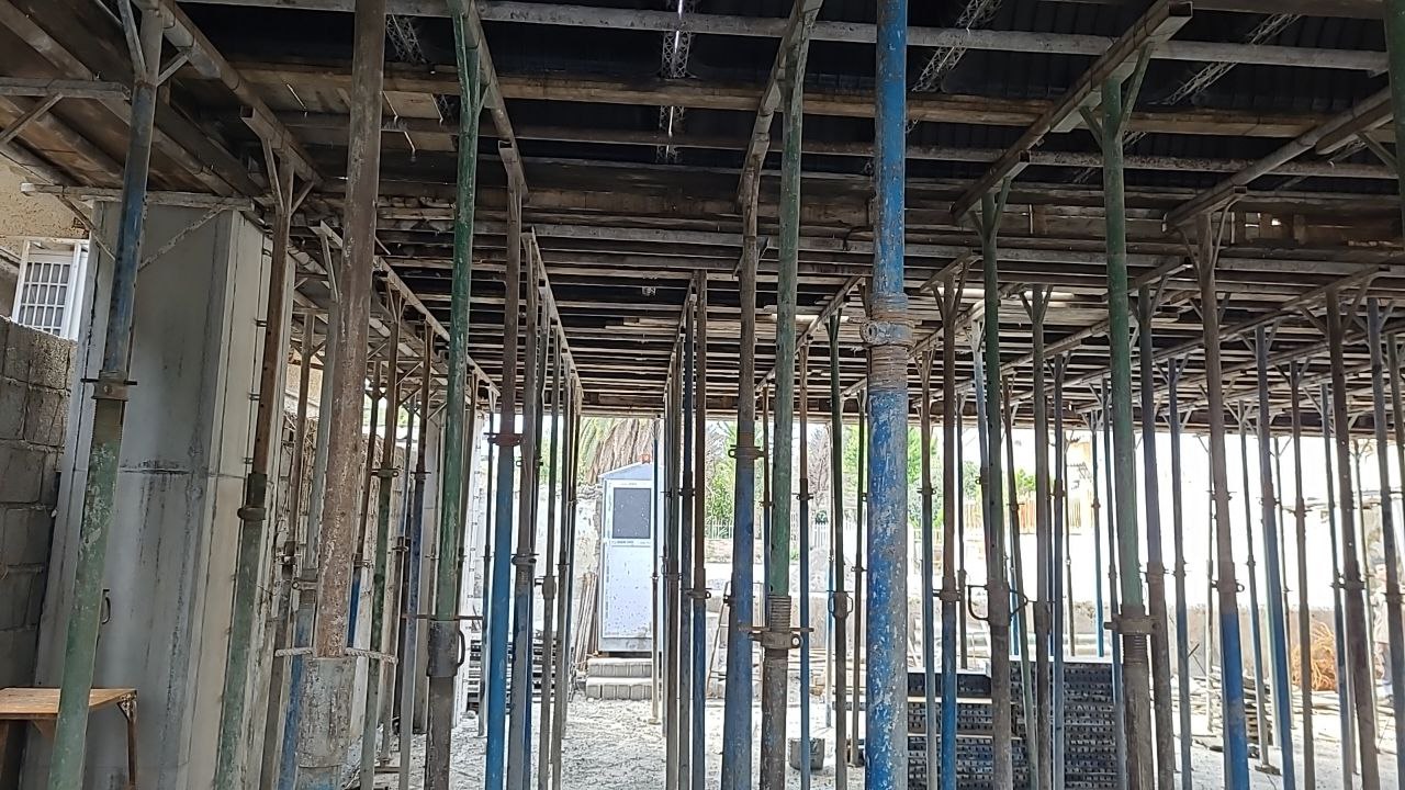 Waffle slab formwork setup during structural phase of Redline residential construction
