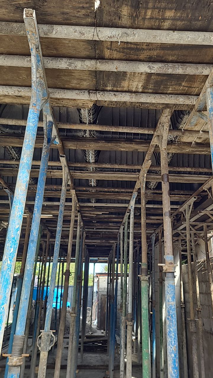 Waffle slab formwork setup during structural phase of Redline residential construction