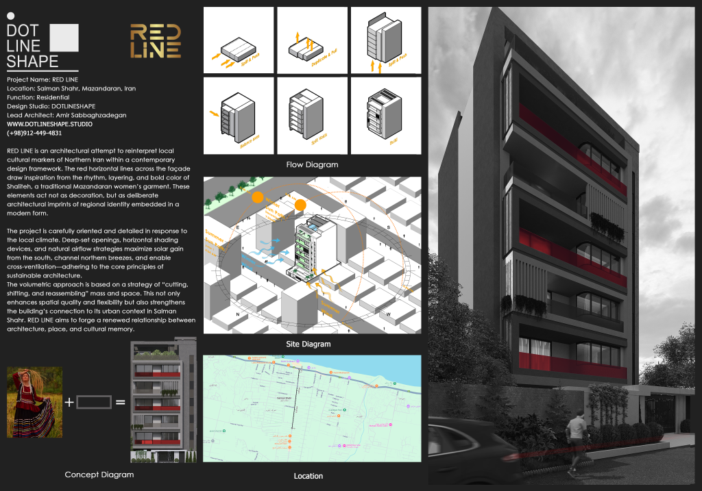 Architectural sheet design RED LINE